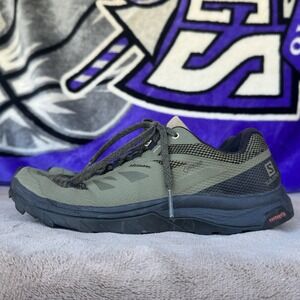 Size 8 - Salomon Mens Outline GTX 409968 Green Hiking Shoes Sneakers‎